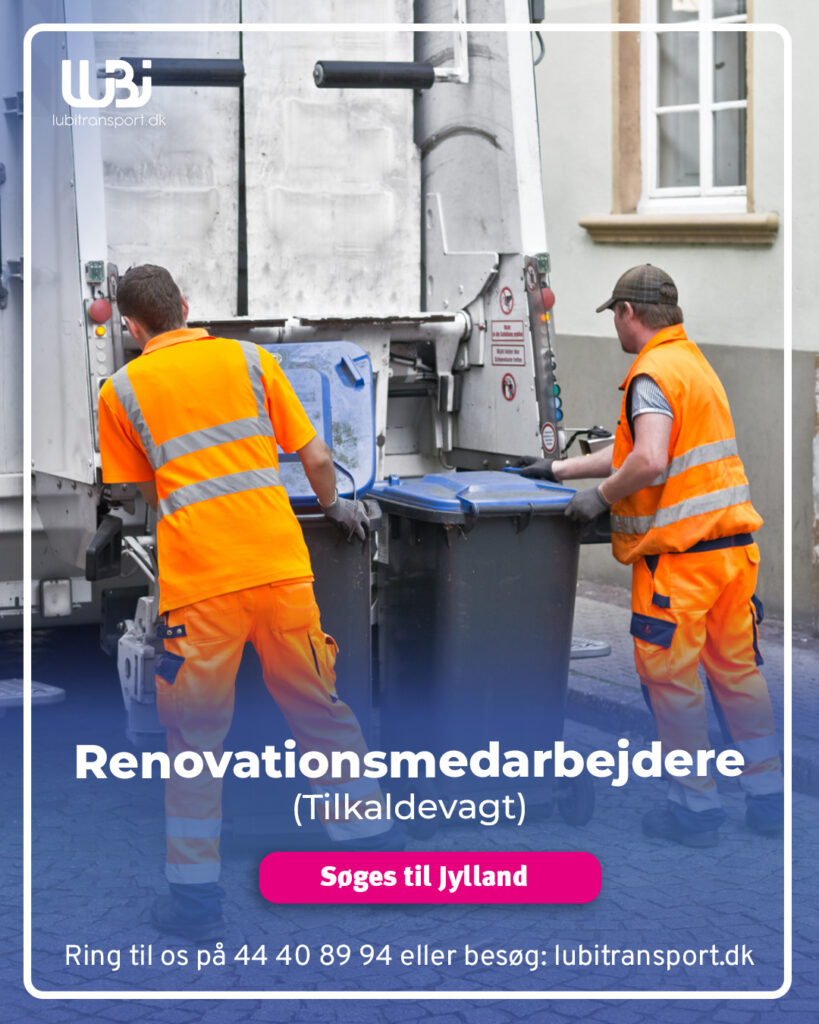 Renovationsmedarbejdere til Jylland (tilkaldevagter)